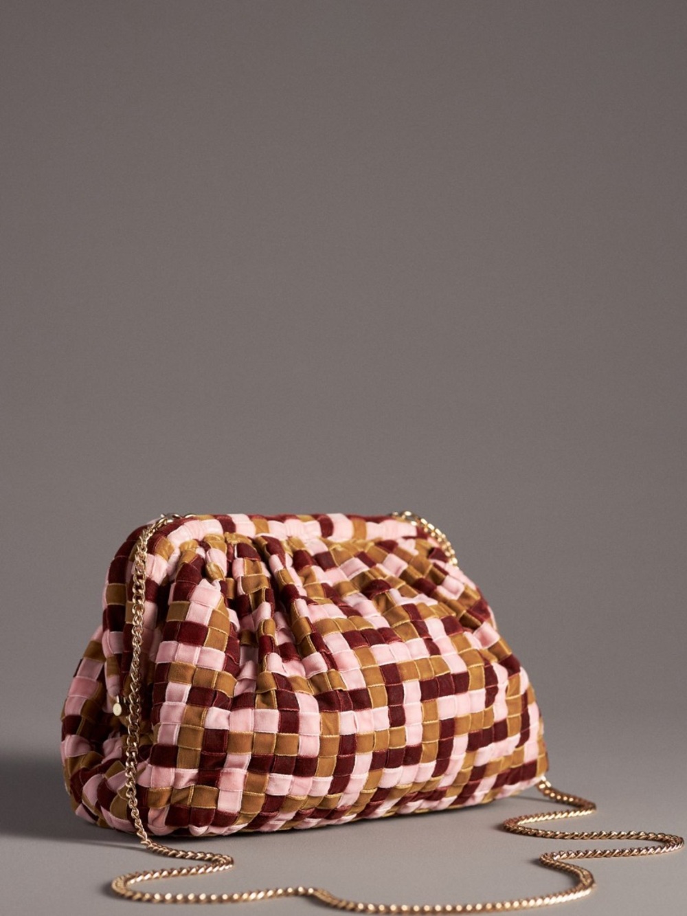 Anthropologie Velvet Woven Clutch NWT